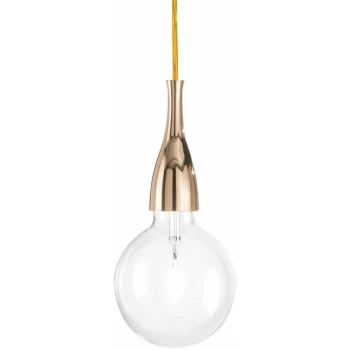 Ideal Lux Lighting - Ideal Lux Minimal - 1 Light Ceiling Pendant Gold, E27