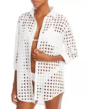 Solid & Striped The Oxford Eyelet Tunic Swim Cover-Up