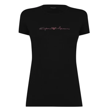 Emporio Armani Signature T Shirt - Black