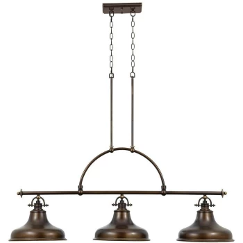 Elstead Emery - 3 Light Pendant Bar Chandelier Light Palladian Bronze, E27