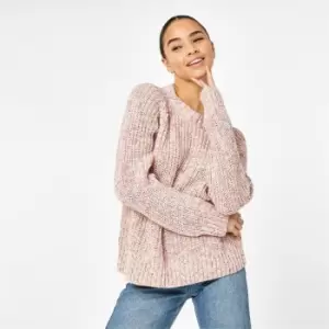 Jack Wills Ockley Fisherman Crew Neck Knitted Jumper - Pink