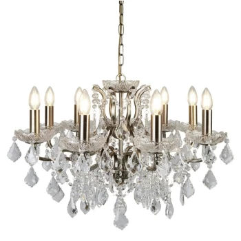 Searchlight Lighting - Searchlight Paris - 8 Light Chandelier Antique Brass Finish, E14