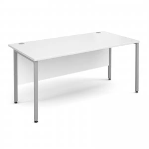 Maestro 25 SL Straight Desk 1600mm x 800mm - Silver H Frame White top