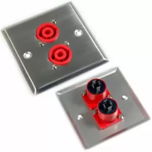 Loops - Dual 4 Pole Speaker Cable Socket Outlet Wall Face Plate spkon Solder Coupler