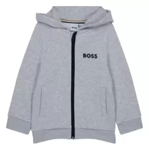 Boss Logo Zip Hoodie Junior - Grey