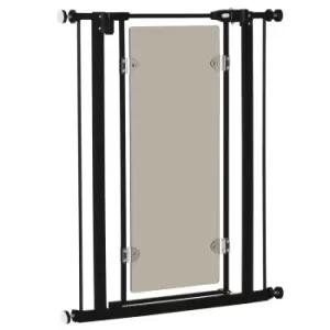 Pawhut Pressure Fit Pet Safety Gate Dog Barrier For Doors Adjustable 76-82cm - Black