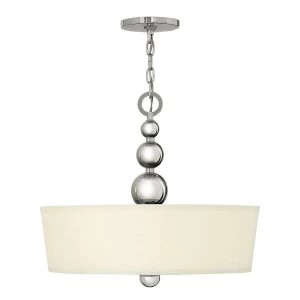 3 Light Ceiling Pendant Polished Nickel, E27