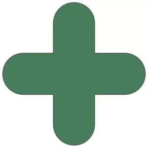 PVC floor markings, cross shape, pack of 50, green