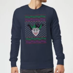 DC Joker Knit Christmas Sweatshirt - Navy - XL