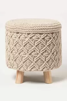 Indy Macrame Storage Footstool