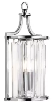 Victoria 1 Light Wall Light Chrome, with Glass, E14