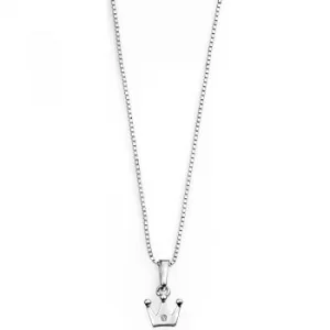 Ladies D For Diamond Sterling Silver Necklace