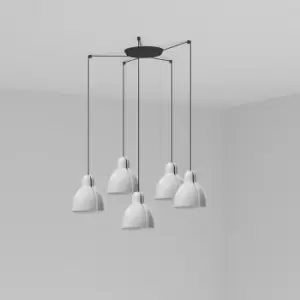 Venice 5 Light White Cluster Drop Pendant Lamp