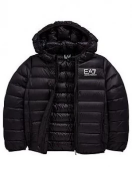 Emporio Armani EA7 Sporty Core Identity Hooded Jacket Black Size 8 Years Boys