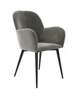 Fitz Velvet Accent Chair - Grey