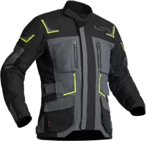 Lindstrands Myrvik Waterproof Motorcycle Textile Jacket, black-grey-yellow, Size 54, black-grey-yellow, Size 54