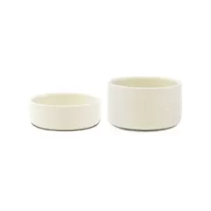 Scruffs Set of 2 Medium Icon Dog Bowls Cream