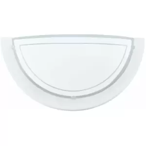 Loops - Wall Light Colour White Shade White Clear Glass Painted Bulb E27 1x60W