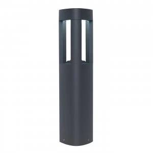 Outdoor Bollard Light Frosted Acrylic, Textured Dark Grey Paint IP54