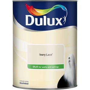 Dulux Walls & Ceilings Ivory Lace Silk Emulsion Paint 5L