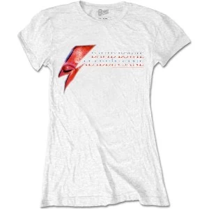 David Bowie - Aladdin Sane Eye Flash Womens Medium T-Shirt - White