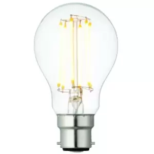 B22 Bayonet Dimmable LED Filament Light Bulb 6W Warm White Clear Glass GLS Lamp