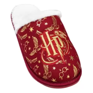 Harry Potter Womens/Ladies Gold Foil Slippers (7 UK-8 UK) (Red)