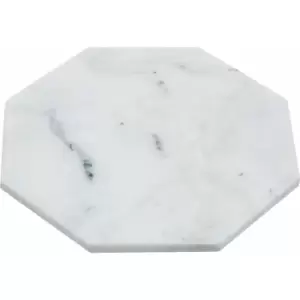 Premier Housewares - White Finish Octagonal Marble Trivet Board / Serving Tray / Modern Platter / Platters With Non Stick Smooth Finish Trays For