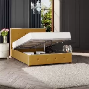 Hesper Ottoman Storage Bed, Plush Velvet, Ochre Small Double - Laurence Llewelyn-bowen