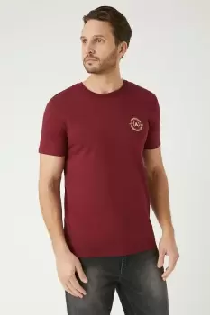 Burgundy Short Sleeve Amsterdam Print T-Shirt