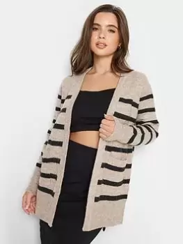 PixieGirl Petite Stripe Midi Cardigan, Brown, Size 16-18, Women