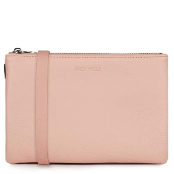 Jack Wills Two Zip Cross Body Bag - Pink