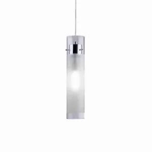 Flam 1 Light Large Ceiling Pendant Chrome, E27