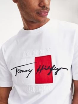 Tommy Hilfiger Box Signature T-Shirt - White, Size XS, Men