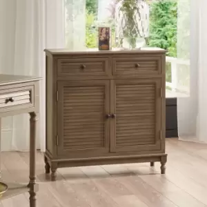 Taupe Pine Wood 2 Drawer 2 Door Unit