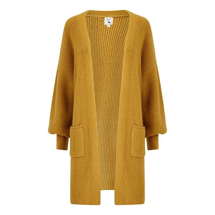 Yumi Mustard Knitted Cardigan - S to M