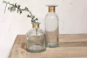 Nkuku Chara Hammered Bottle Vases & Planters Clear Small 15 x 11cm (Diameter)