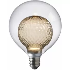 Loops - 3W Clear Glass E27 Light Bulb - Tinted Grey Inner Glass Shade - Anti Glare led