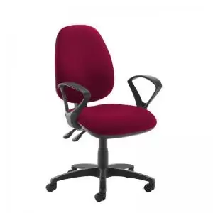 Jota high back operator chair with fixed arms - Diablo Pink