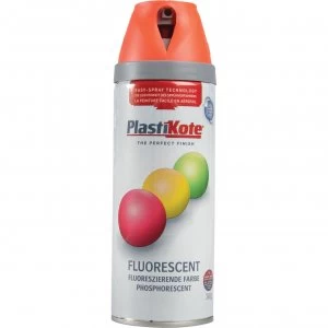 Plastikote Twist and Spray Fluorescent Aerosol Spray Paint Orange 400ml