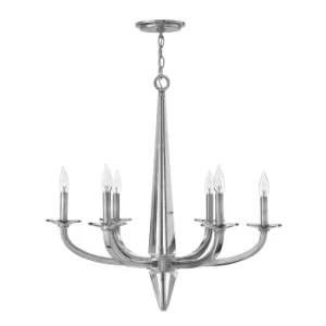 Hinkley Ascher 6 Light Chandelier Polished Nickel