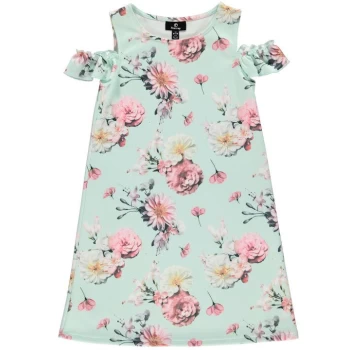 Firetrap Cold Shoulder Dress Junior Girls - Minty Floral