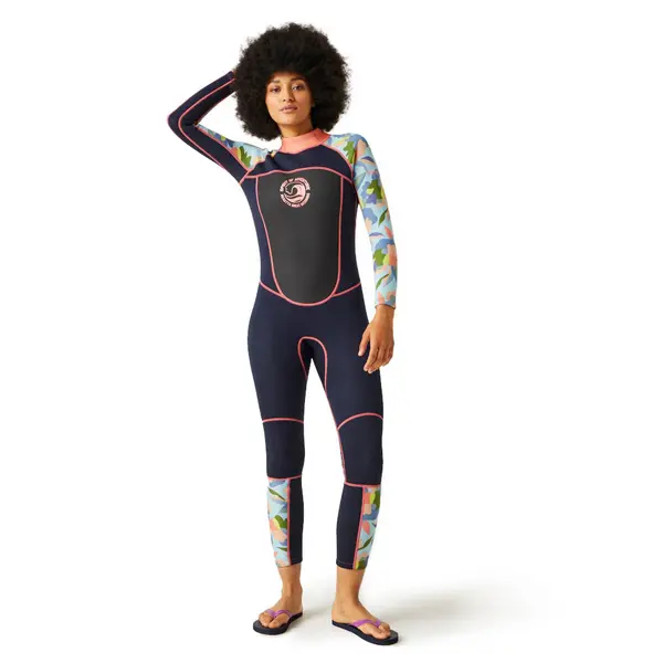 Regatta Womens Full Wetsuit 3Mm - Navy/Abstract Floral Print Navy VZ4VU Unisex 10-12