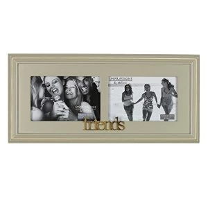 6" x 4" - Wooden Double Photo Frame - Friends