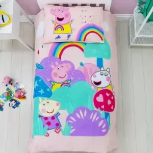 Peppa Pig Storm Duvet Cover Set (Single) (Pink)