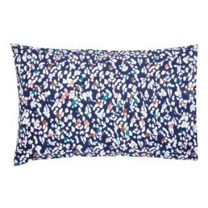 Joules Lynx Leopard 100% Cotton Standard Pillowcase Pair Off-White