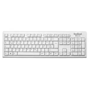 V7 USB Wired Keyboard - White - IT