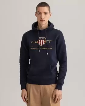 GANT Men Archive Shield Hoodie (L) Blue