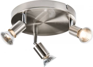 KnightsBridge Ceiling Light GU10 50 Watt 3 Spotlight Bar Brushed Chrome LED Compatible