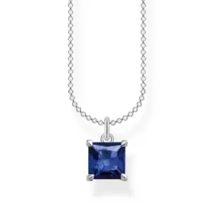 THOMAS SABO Silver Princess-Cut Blue Zirconia Necklace